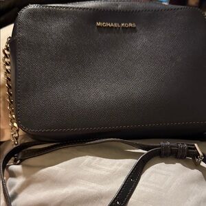 Michael Kors Navy Crossbody Bag with Gold Accents